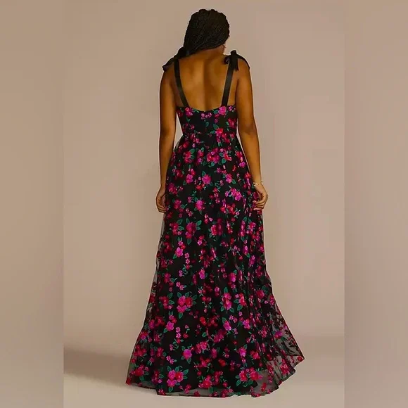 JULES AND CLEO floral embroidered sweetheart a-line prom dress - Picture 2 of 7